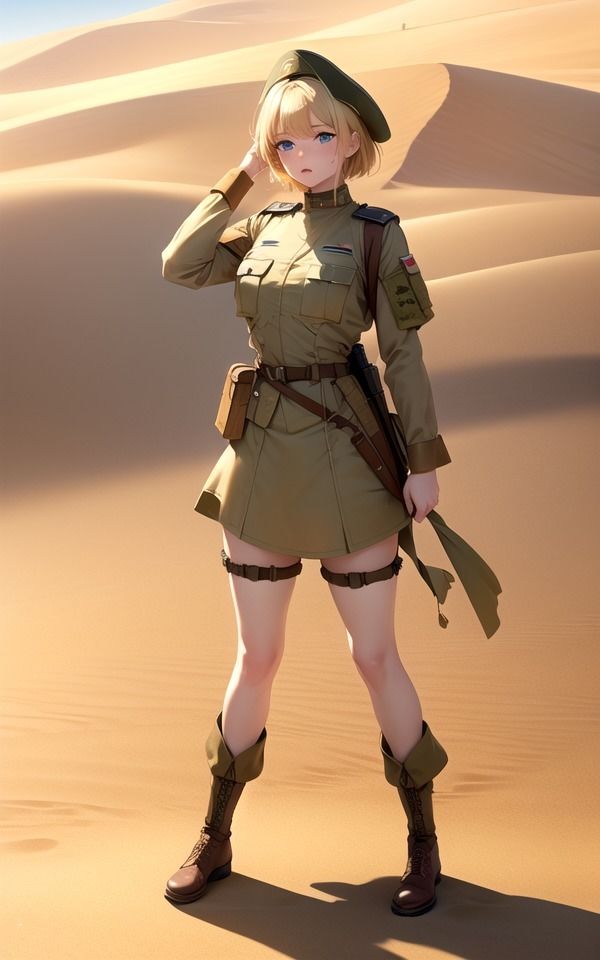 砂漠の軍人ガール サンプル2ページ目