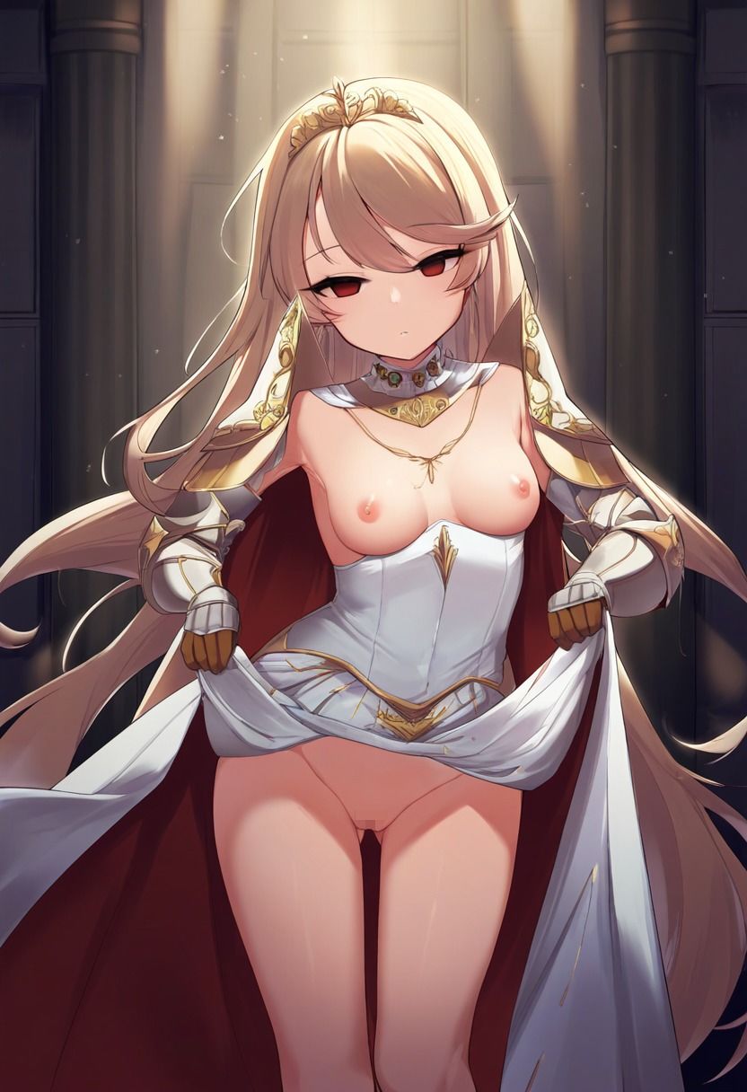 姫騎士の女の子が催●にかかってスカートをたくし上げている画像 サンプル1ページ目