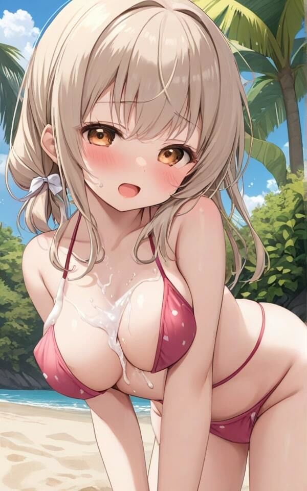 巨乳ギャルのセクシーな水着 この水着、露出度高いかも！ サンプル1ページ目