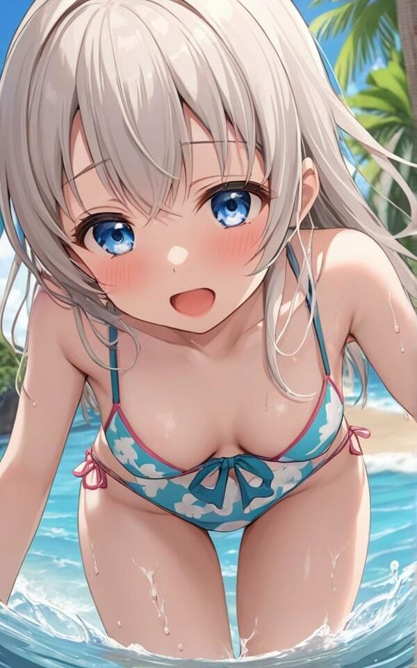 巨乳ギャルのセクシーな水着 この水着、露出度高いかも！ サンプル2ページ目