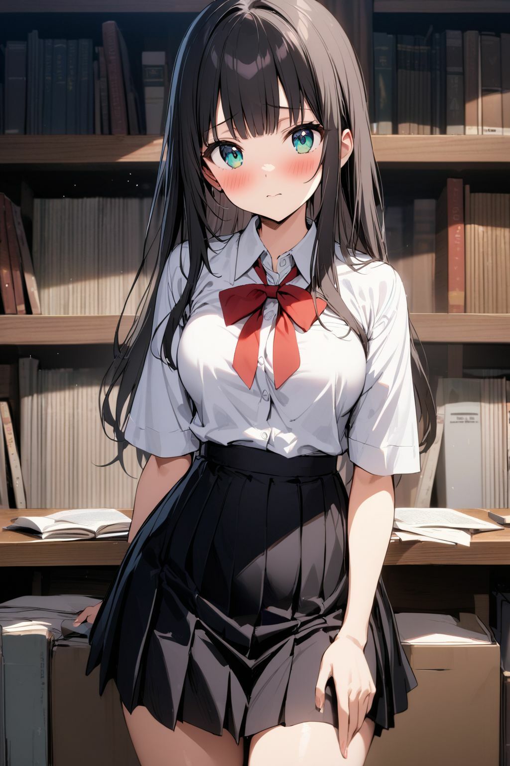 放課後の図書室で清楚な図書委員と中だしセックス サンプル1ページ目
