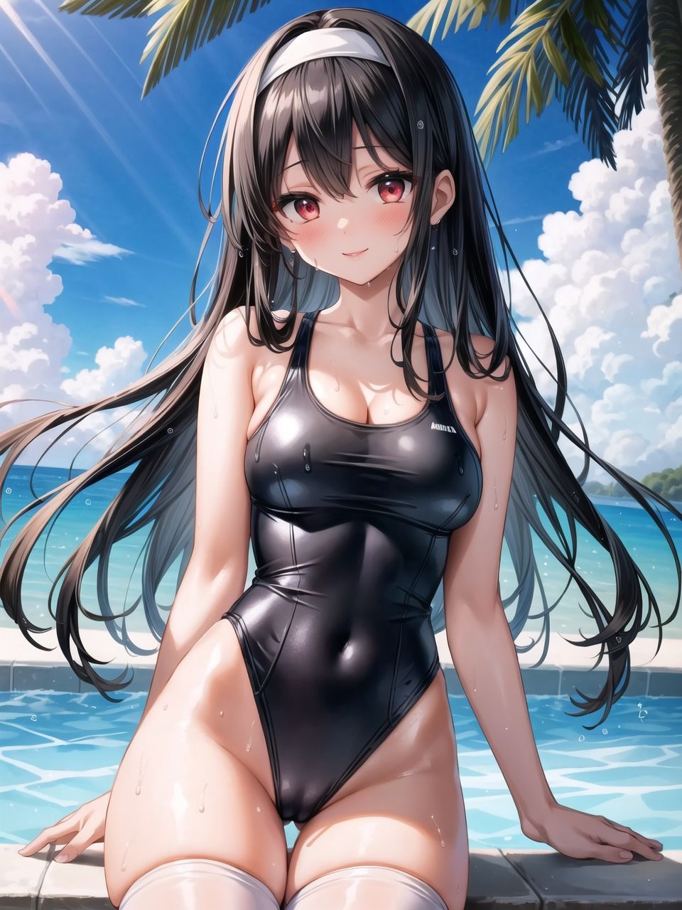 スク水ニーソ透け〜本番 サンプル1ページ目