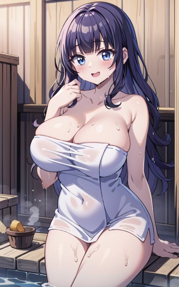 巨乳美女と混浴サウナでナマ出しセックス サンプル1ページ目
