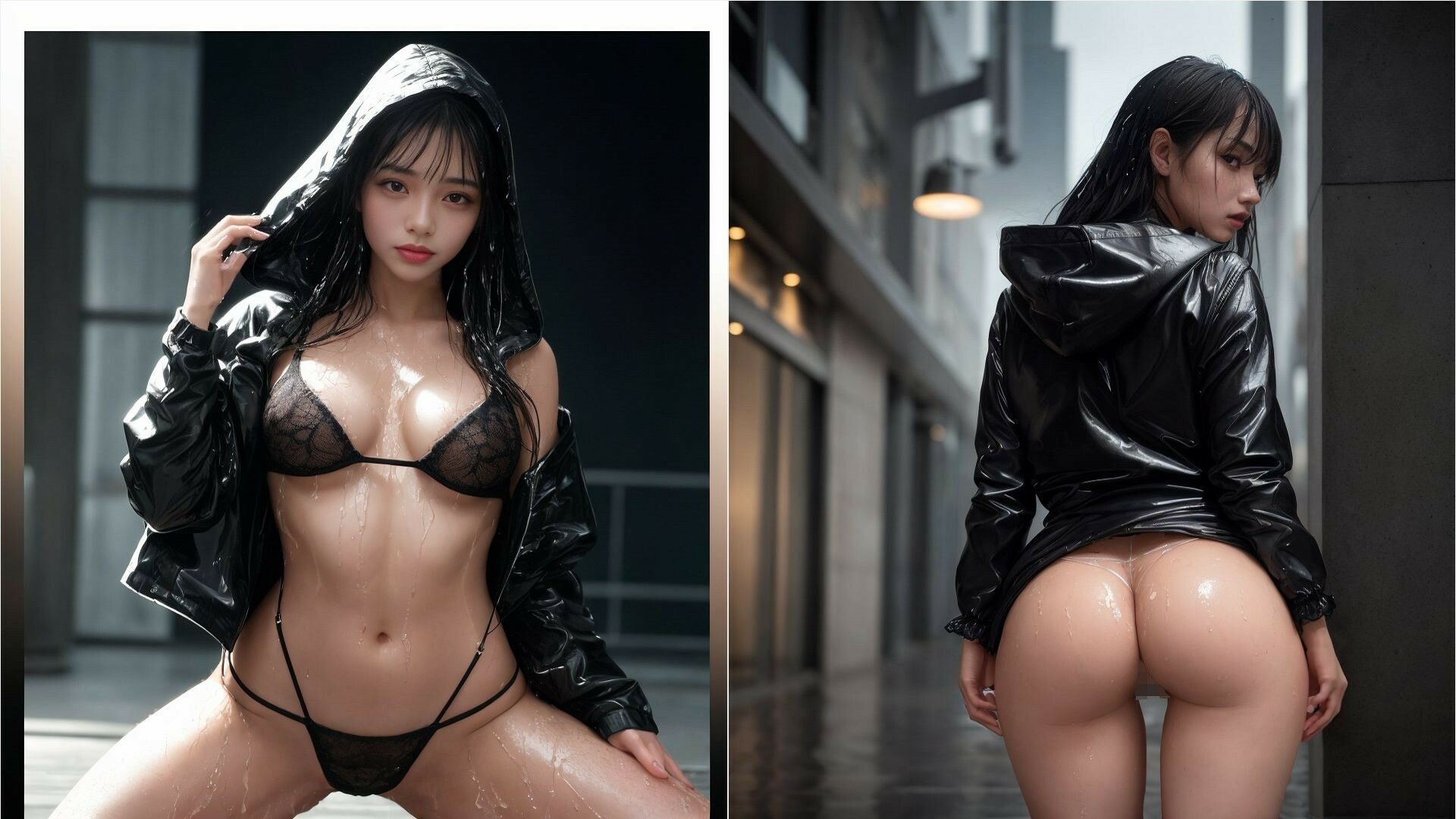 きみは雨に濡れぼくは欲情する AI美女写真集 サンプル3ページ目