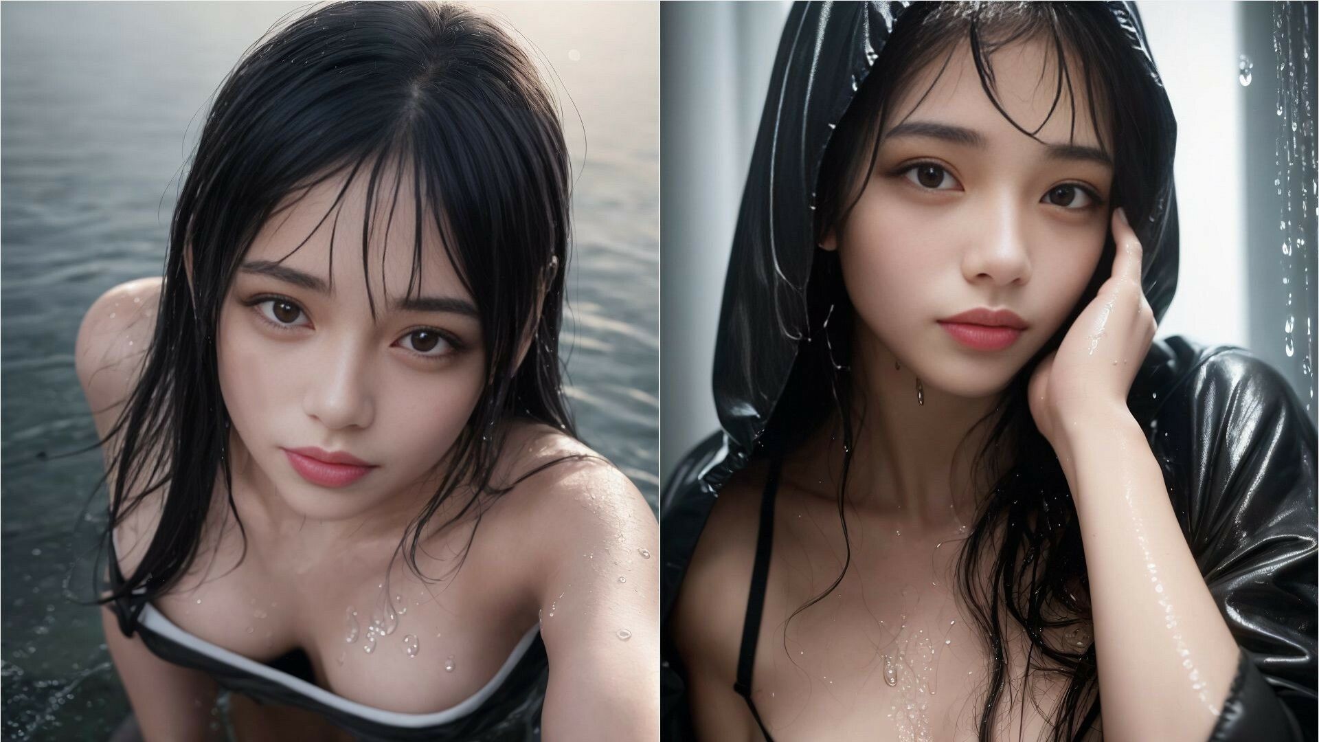きみは雨に濡れぼくは欲情する AI美女写真集 サンプル6ページ目