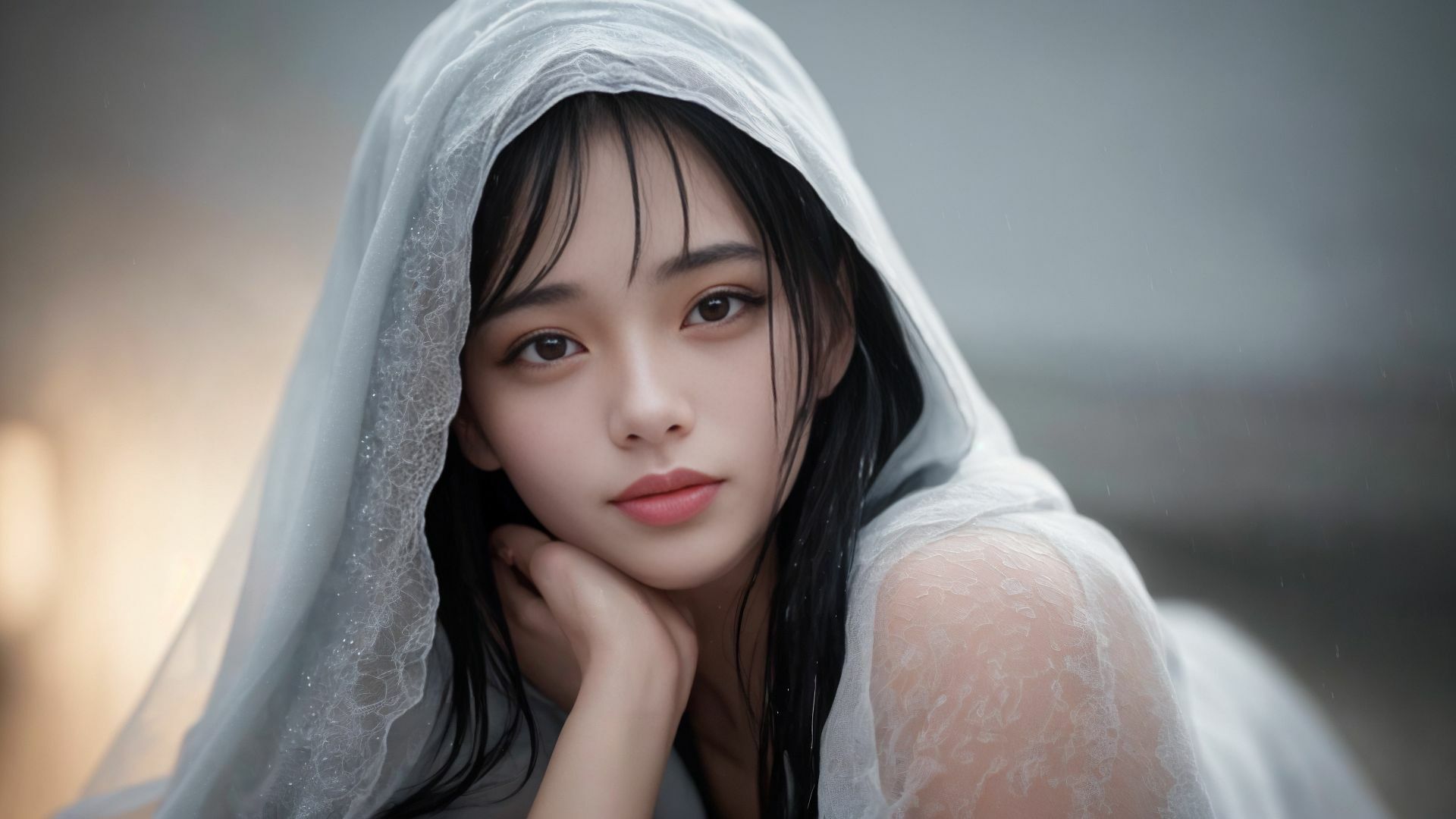 きみは雨に濡れぼくは欲情する AI美女写真集 サンプル10ページ目