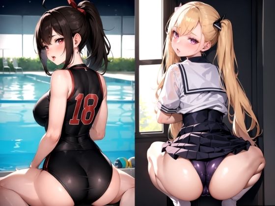 制服、水着、ぶるま 大きなお尻のえちえち撮影会 サンプル4ページ目