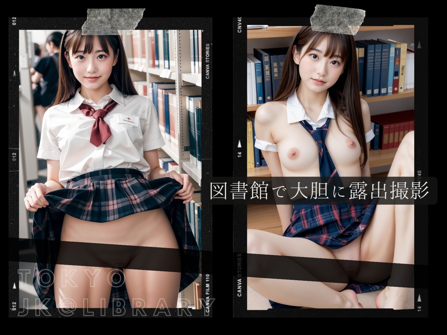 東京露出図書館 - 可愛すぎるJKの露出セックス サンプル2ページ目