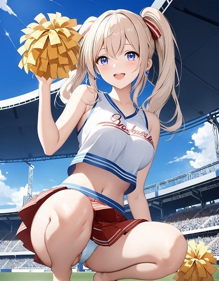 チアガールのしゃがみパンチラ サンプル1ページ目