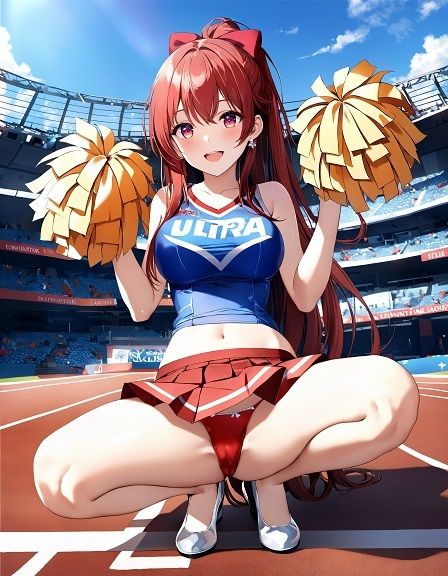 チアガールのしゃがみパンチラ サンプル2ページ目