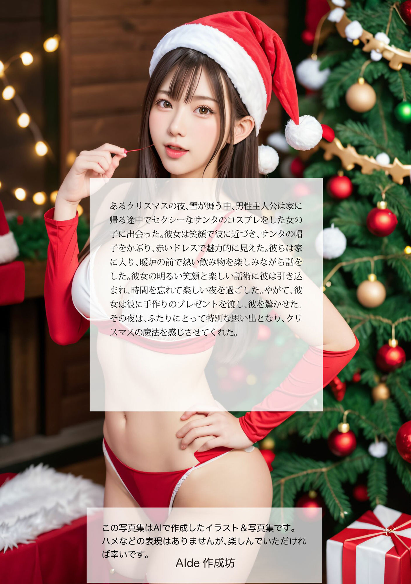 【AI写真集】あなたを見つめるサンタガール写真集 サンプル2ページ目