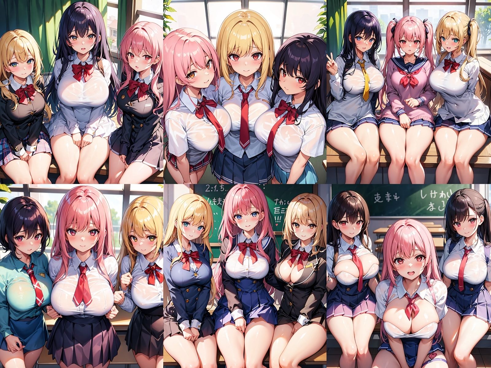 爆乳女子校生のハーレムパラダイス サンプル1ページ目