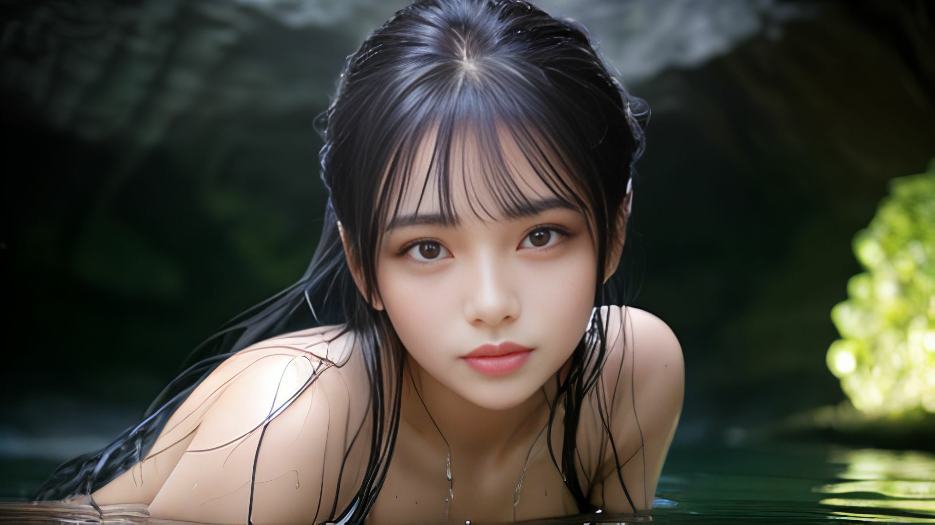ここは桃源郷 秘境洞窟へようこそ！ AI写真集 サンプル1ページ目