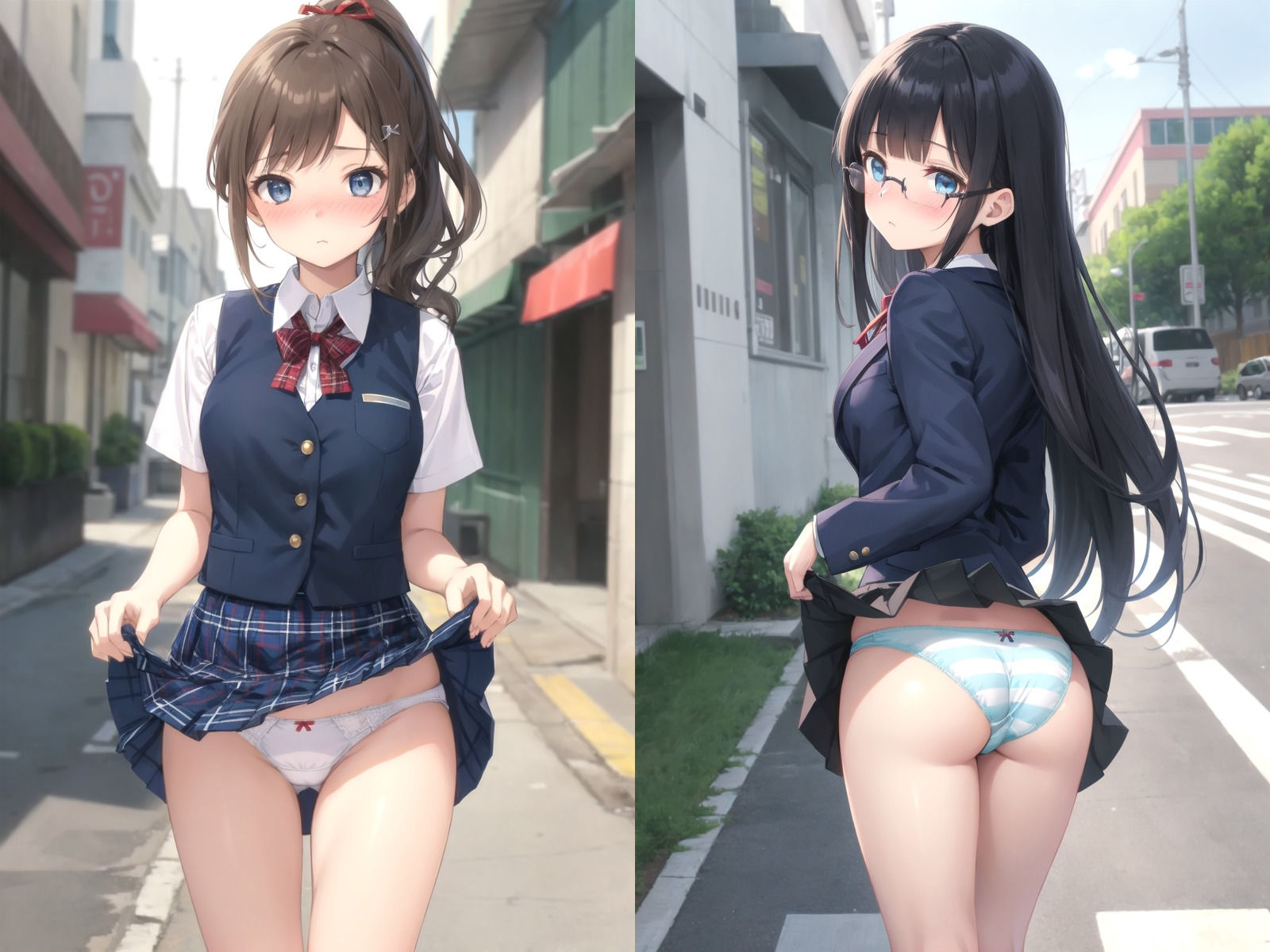 【新絵柄100枚追加】とつげき！街角JK〜あなたのぱんつ見せてください〜 サンプル1ページ目
