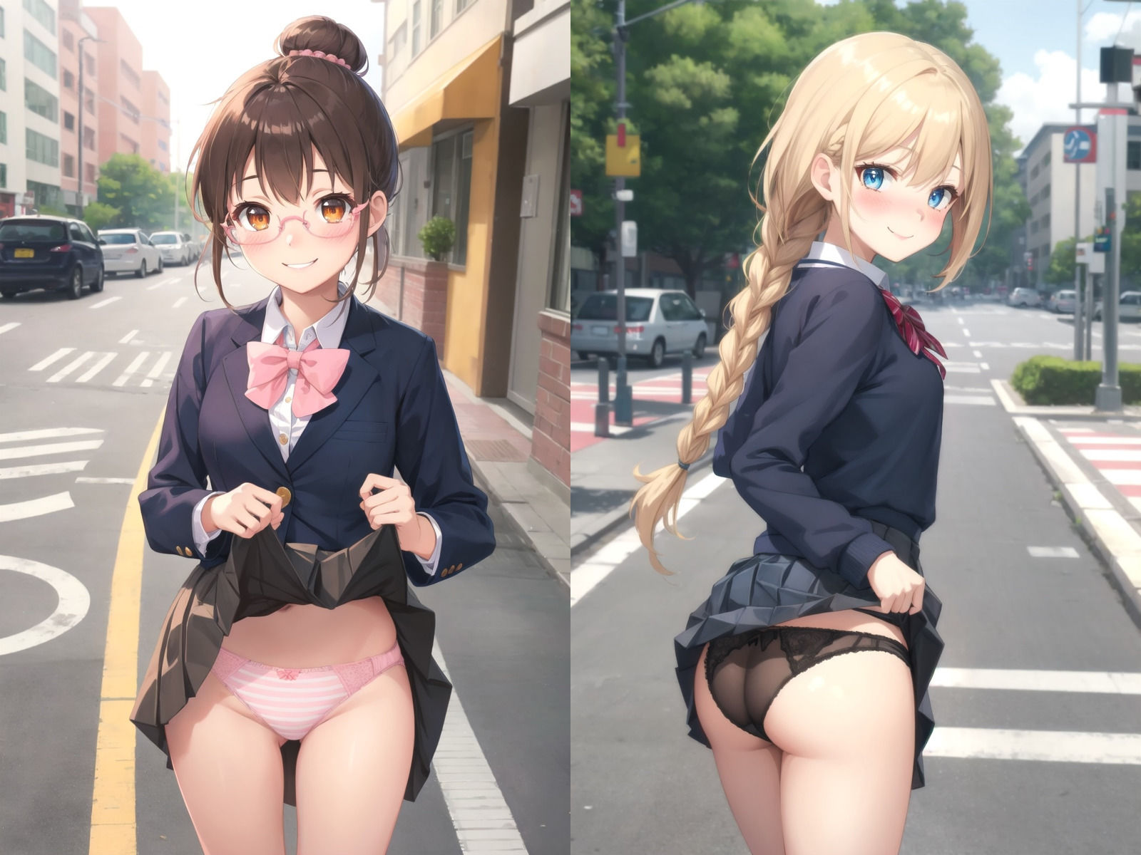 【新絵柄100枚追加】とつげき！街角JK〜あなたのぱんつ見せてください〜 サンプル2ページ目