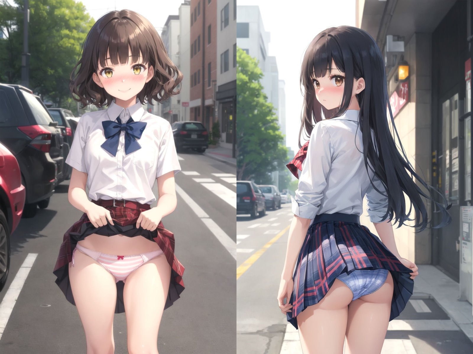 【新絵柄100枚追加】とつげき！街角JK〜あなたのぱんつ見せてください〜 サンプル3ページ目