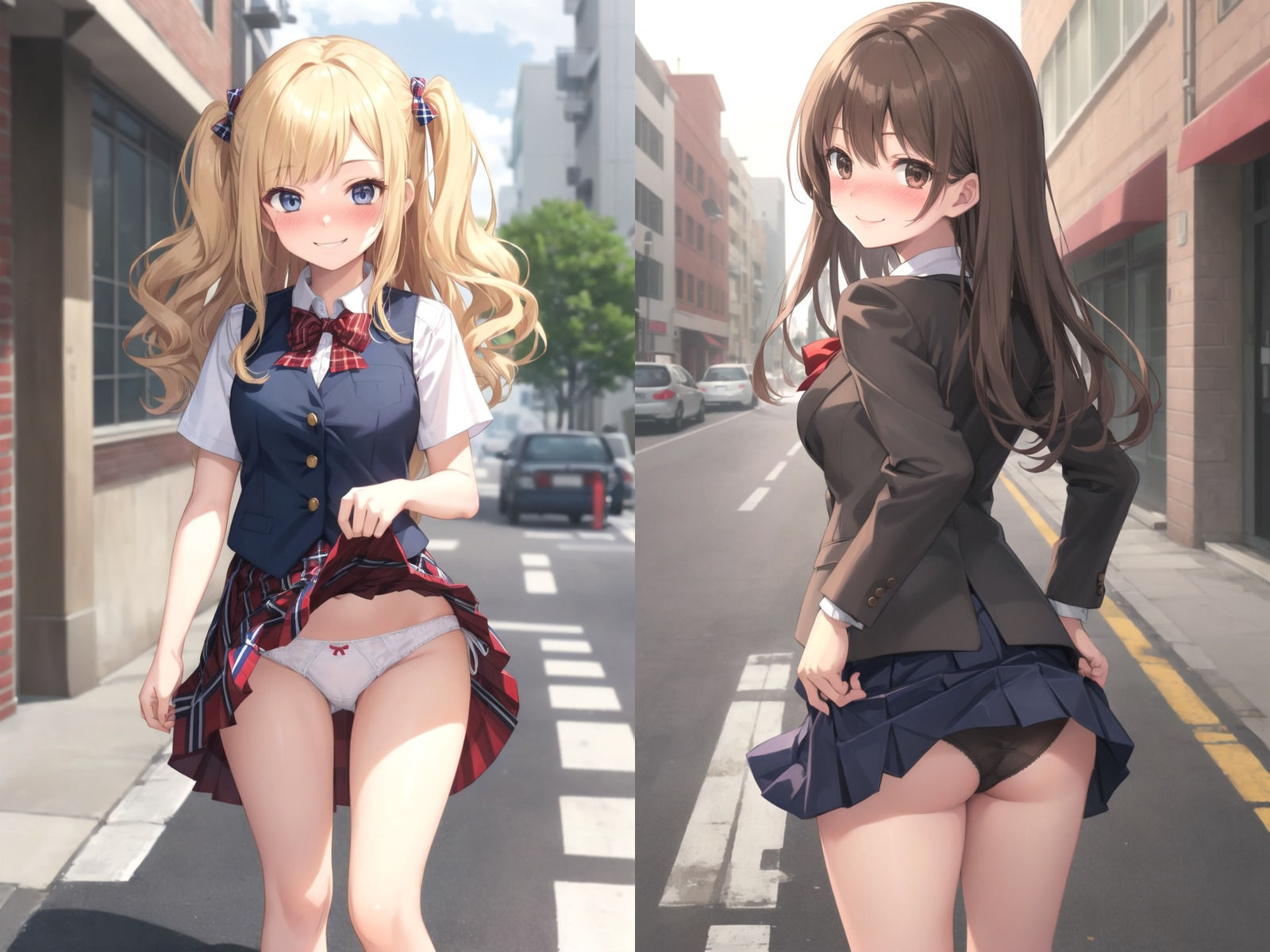 【新絵柄100枚追加】とつげき！街角JK〜あなたのぱんつ見せてください〜 サンプル4ページ目