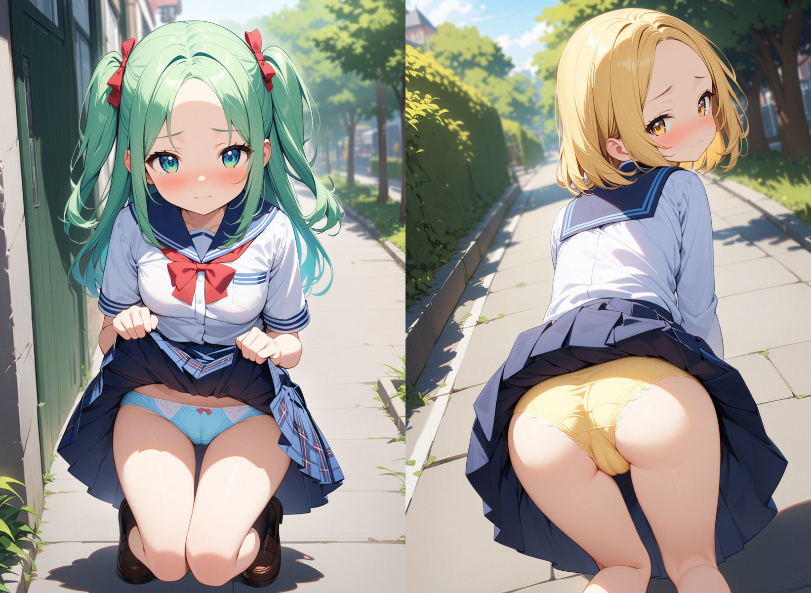 【新絵柄100枚追加】とつげき！街角JK〜あなたのぱんつ見せてください〜 サンプル7ページ目