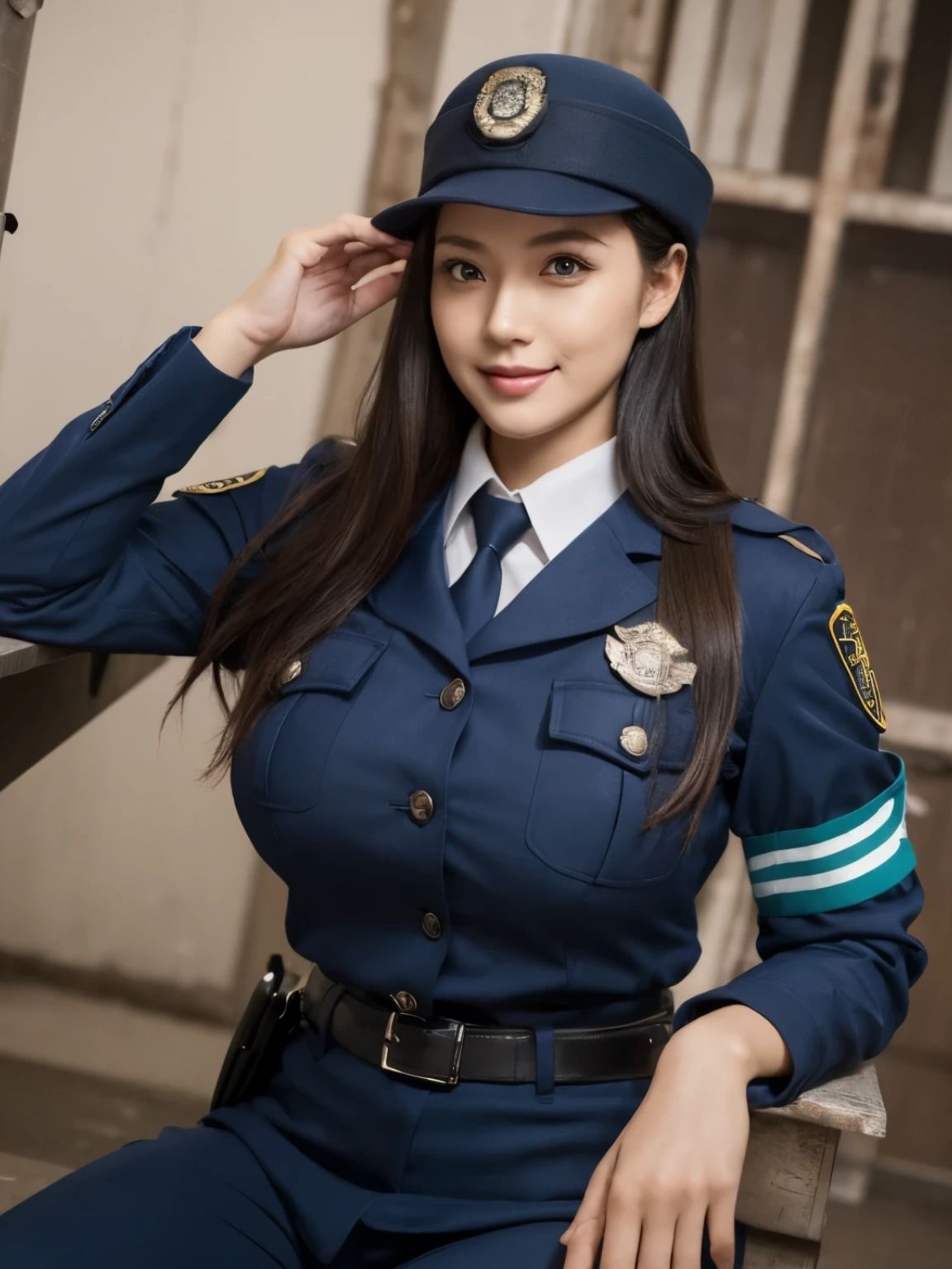 リアルにエロい リアルな婦人警官 AI画像集 サンプル1ページ目