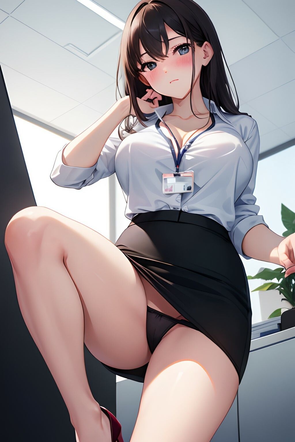 ハーレムオフィス パンチラ×谷間で誘惑してくる OL×ナマ足編 サンプル3ページ目