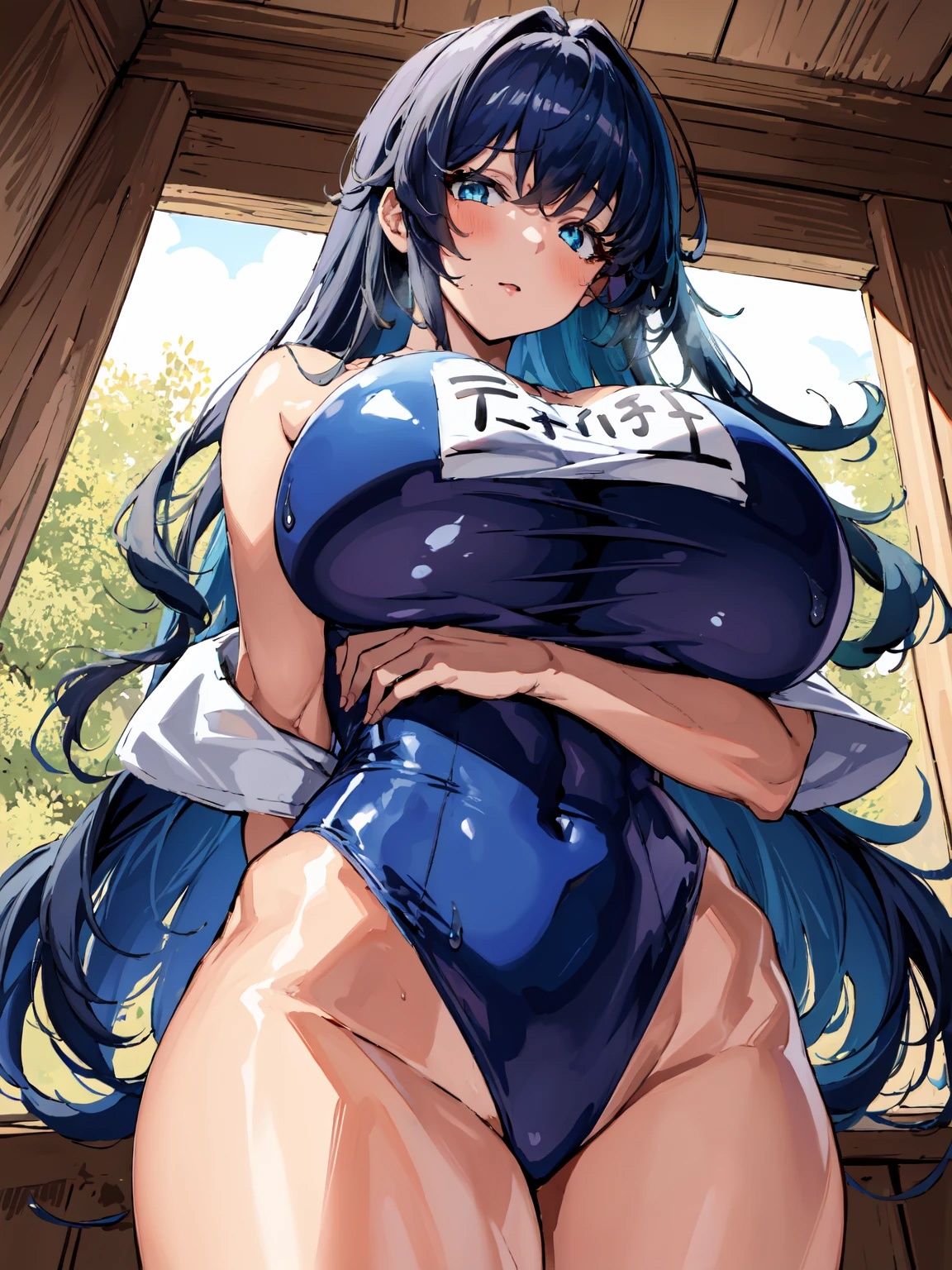 爆乳水着美女【妄想イラスト美女図鑑vol.82】 サンプル5ページ目