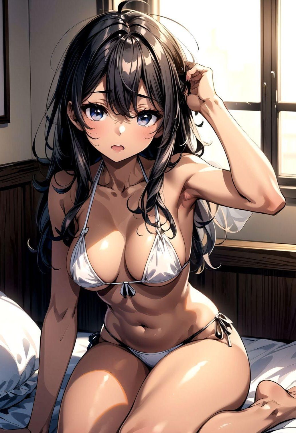 寝起きのだらしない下着美女たちアニメチック サンプル6ページ目