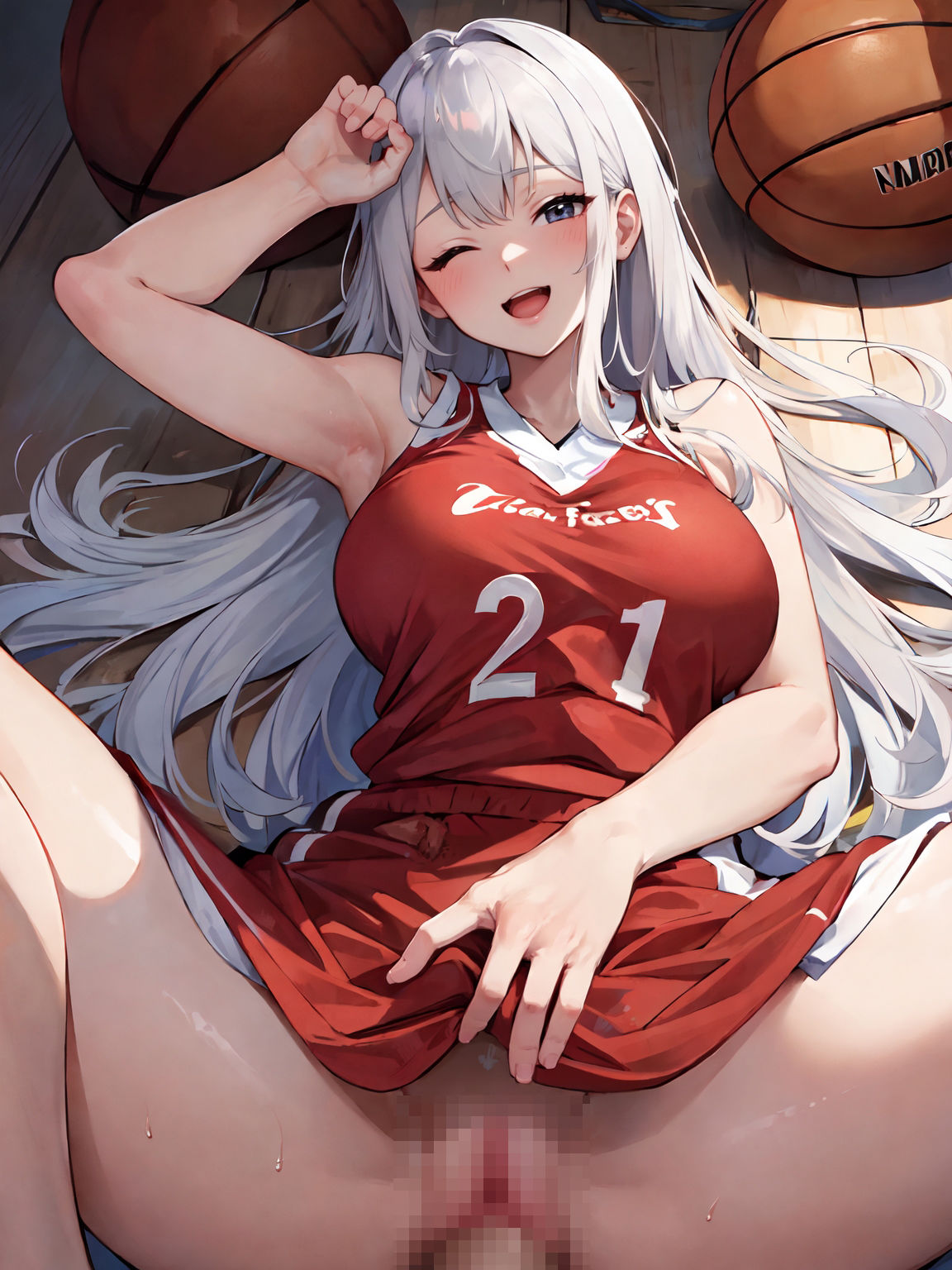笑顔で楽しく♪エッチな女子バスケイラスト集 サンプル5ページ目