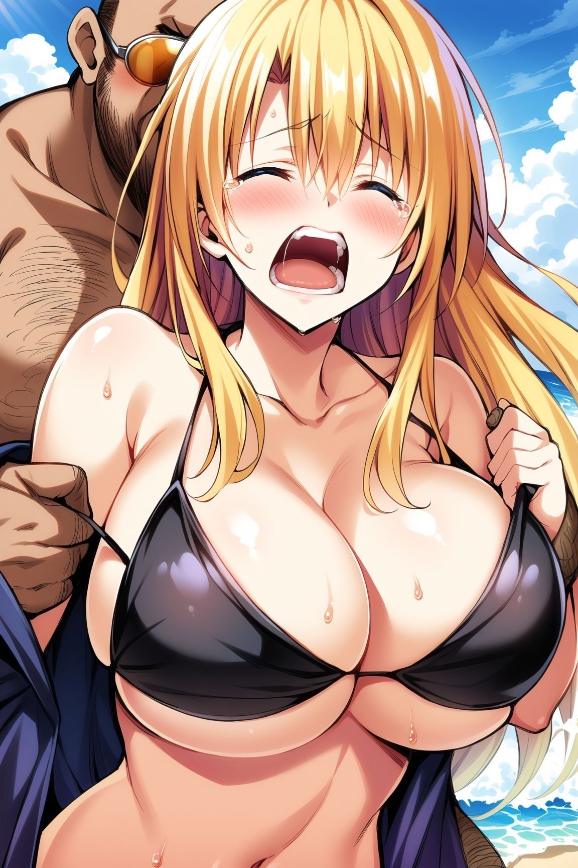 ビーチ青姦 浜辺で連続射精！？ サンプル3ページ目
