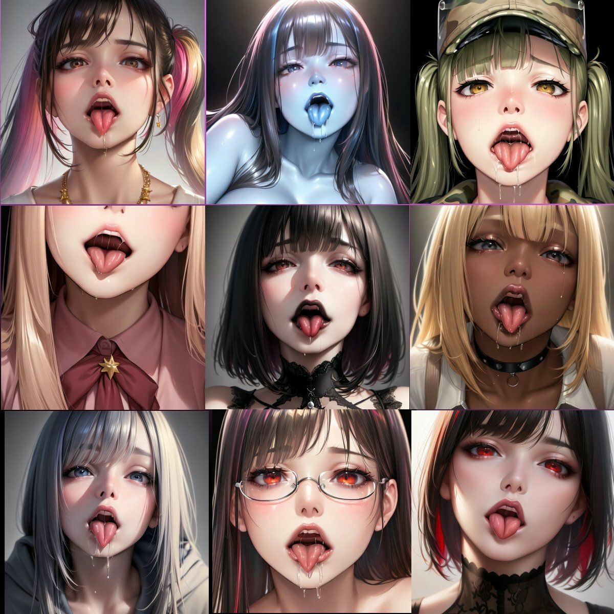 舌出しベロチュー美少女イラスト集 3 サンプル1ページ目