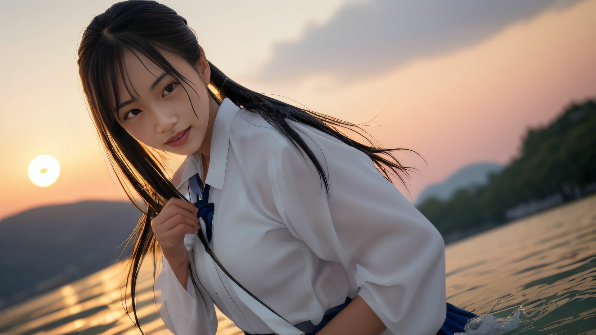 夏の生娘 汗ばむカラダは川遊びで濡れて… AI写真集 サンプル9ページ目