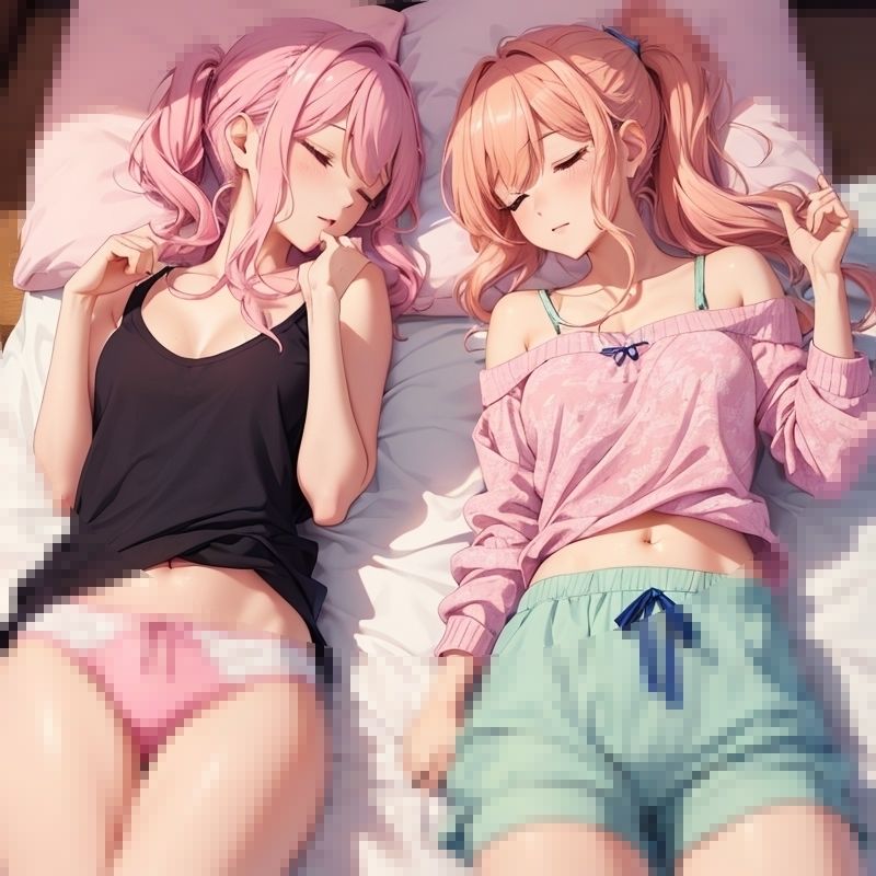 暑くてエロい格好で寝てる美人姉妹 サンプル1ページ目
