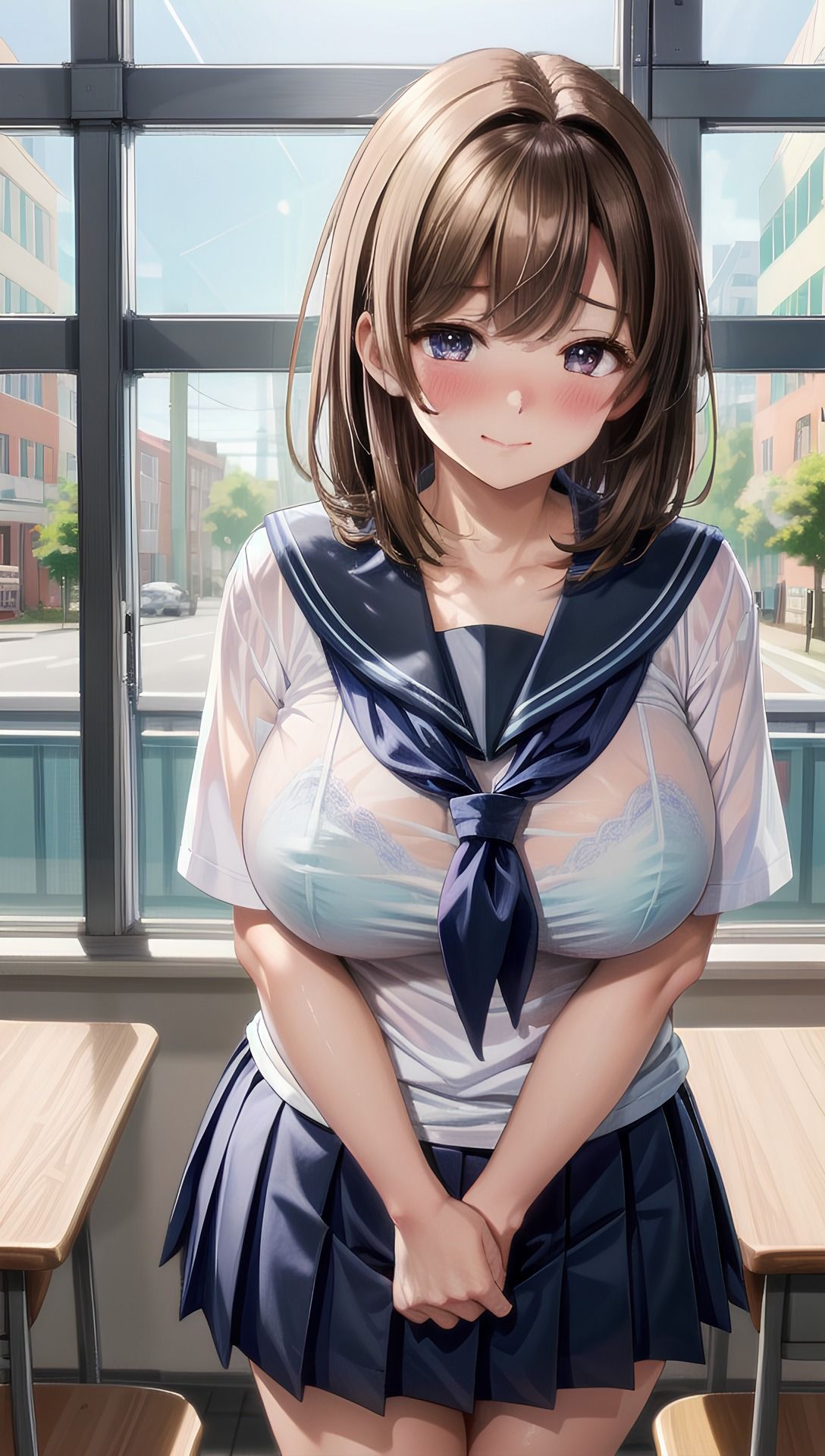 清楚系の学園女子 サンプル2ページ目