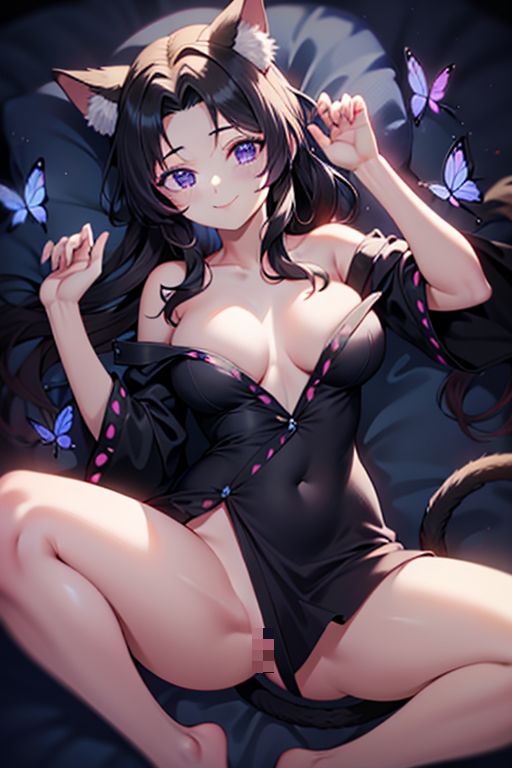 鬼滅のケモミミ 猫耳女子を愛でる本（竈門禰豆子・甘露寺蜜璃・胡蝶しのぶ編） サンプル7ページ目