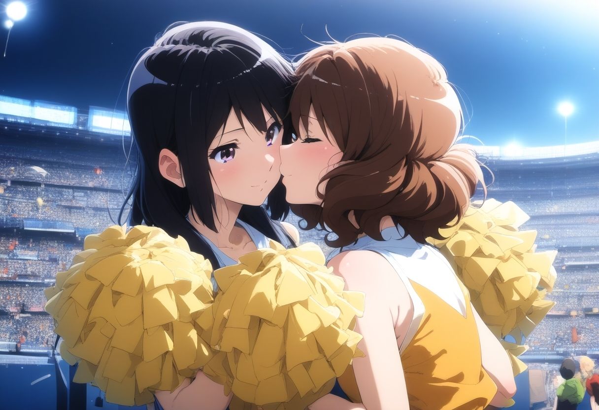 黄〇久美子＆高〇麗奈 チアガールエッチ サンプル3ページ目