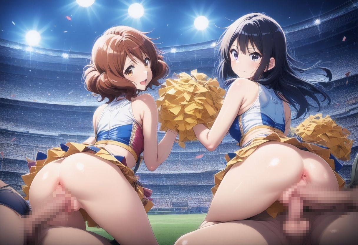 黄〇久美子＆高〇麗奈 チアガールエッチ サンプル5ページ目
