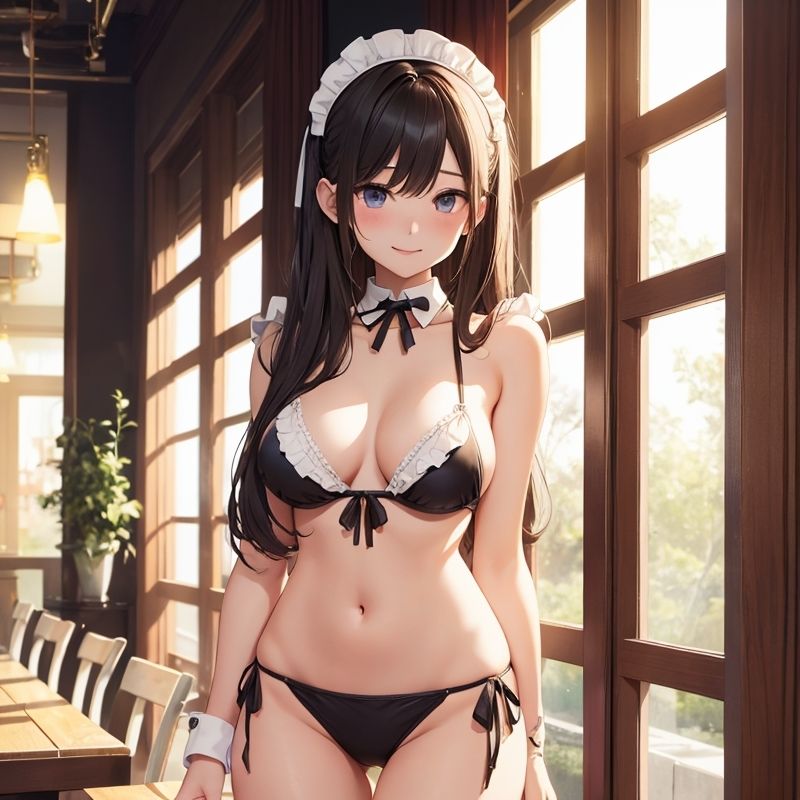 オナニーも見せてくれる従順なビキニメイド美女 サンプル1ページ目