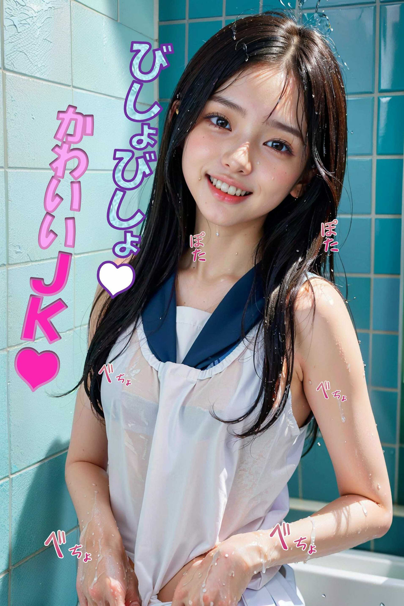 風呂場のびしょびしょJK写真集 サンプル1ページ目
