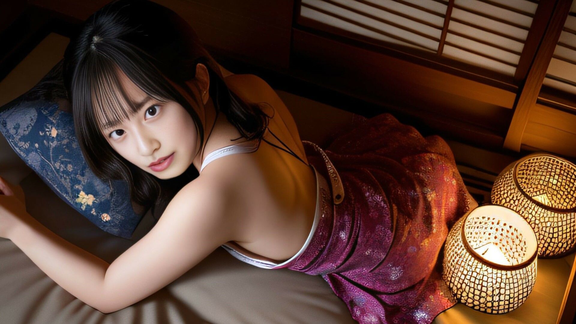 夏の少女 花火と浴衣とカノジョのハダカ AI写真集 サンプル3ページ目