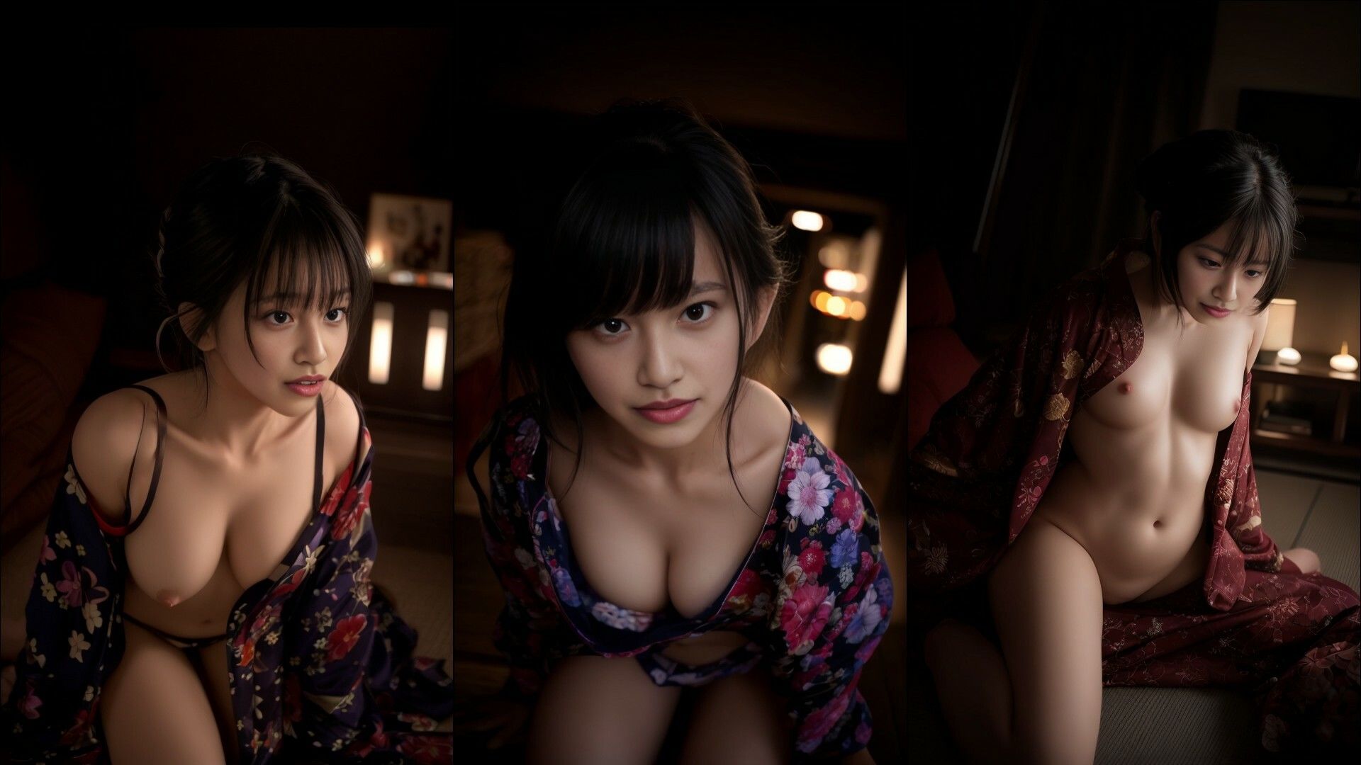 夏の少女 花火と浴衣とカノジョのハダカ AI写真集 サンプル7ページ目