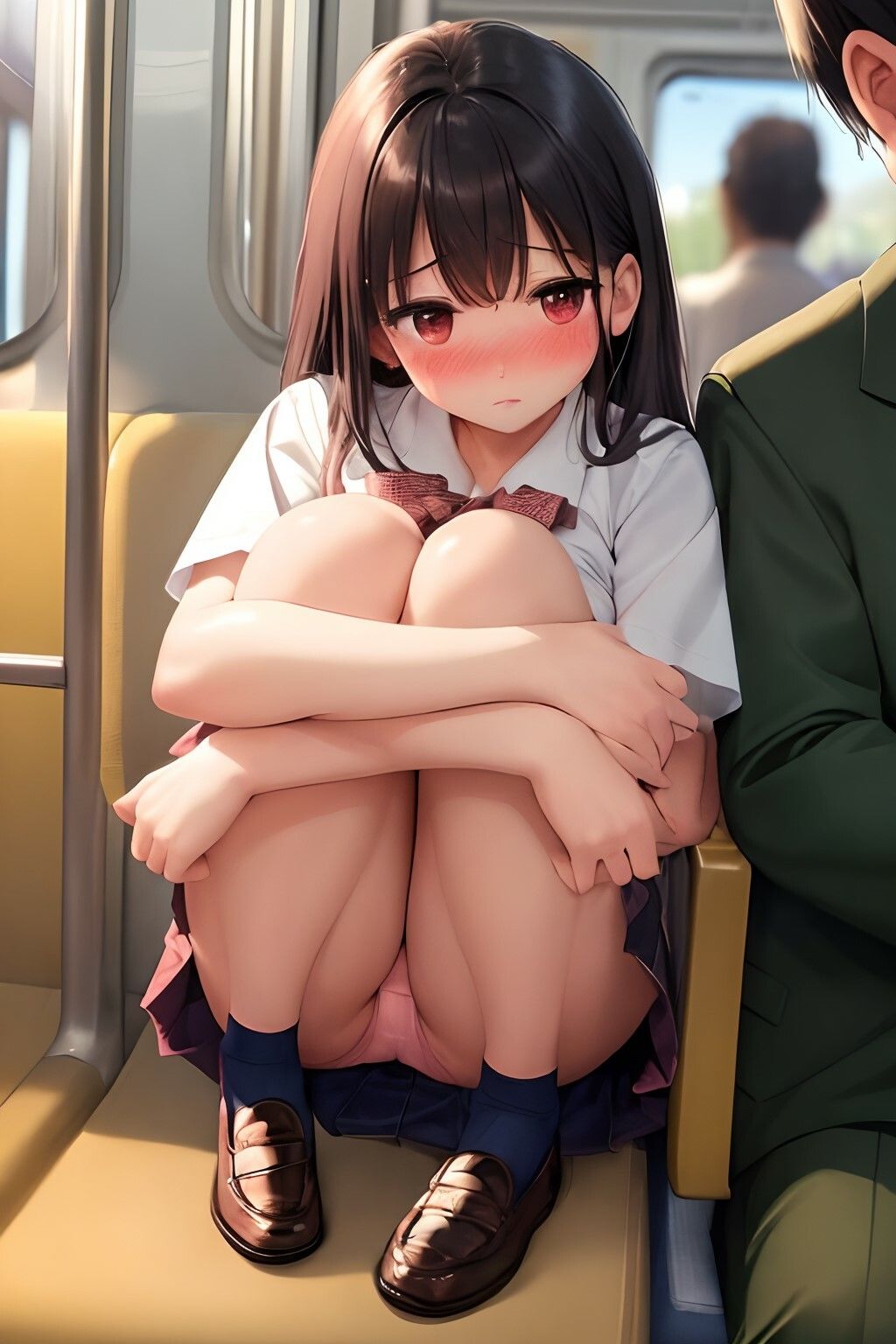 ハーレム女子校生 パンチラ×下乳で誘惑してくる 女子校生×生脚編 サンプル4ページ目