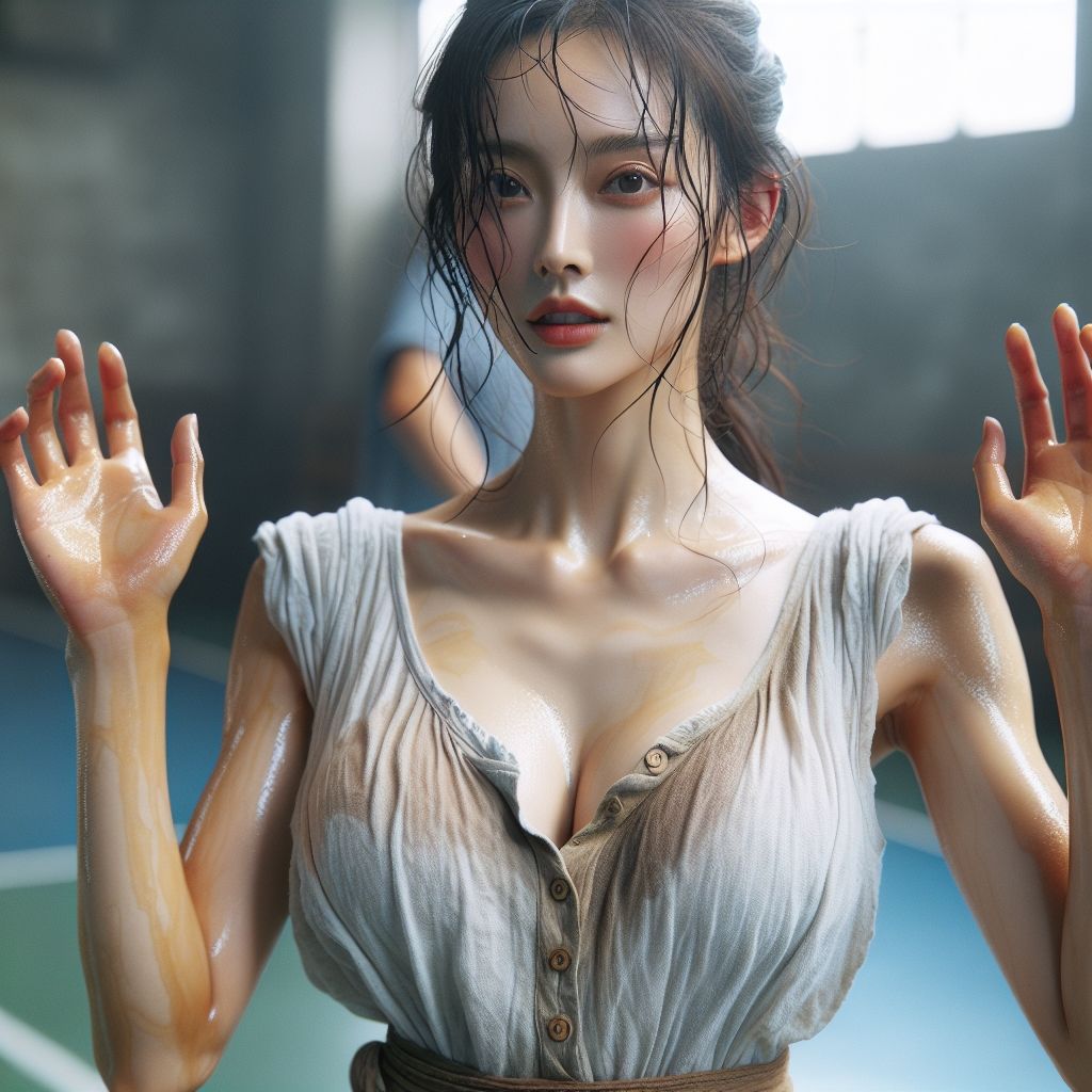 脇汗・汗染み 汗だく女子○校生 CG集 サンプル6ページ目