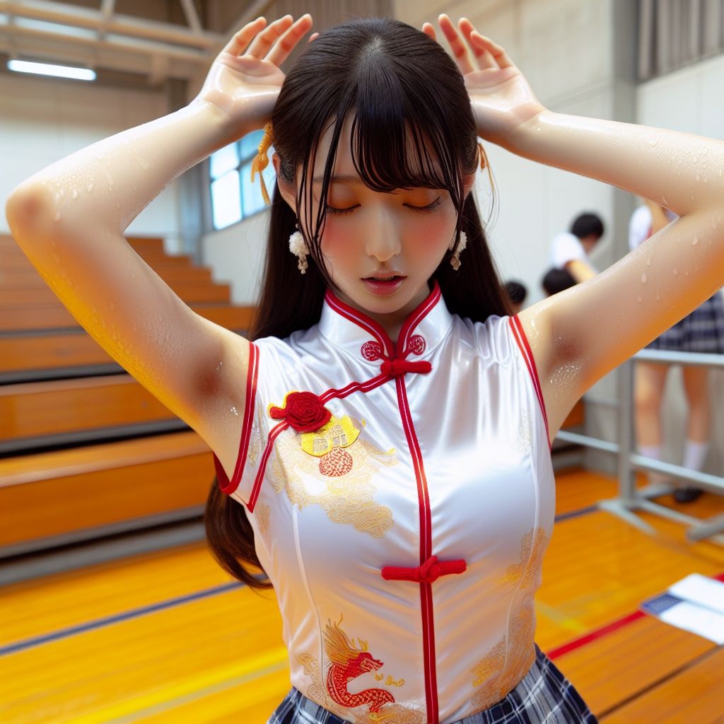 脇汗・汗染み 汗だく女子○校生 CG集 サンプル7ページ目