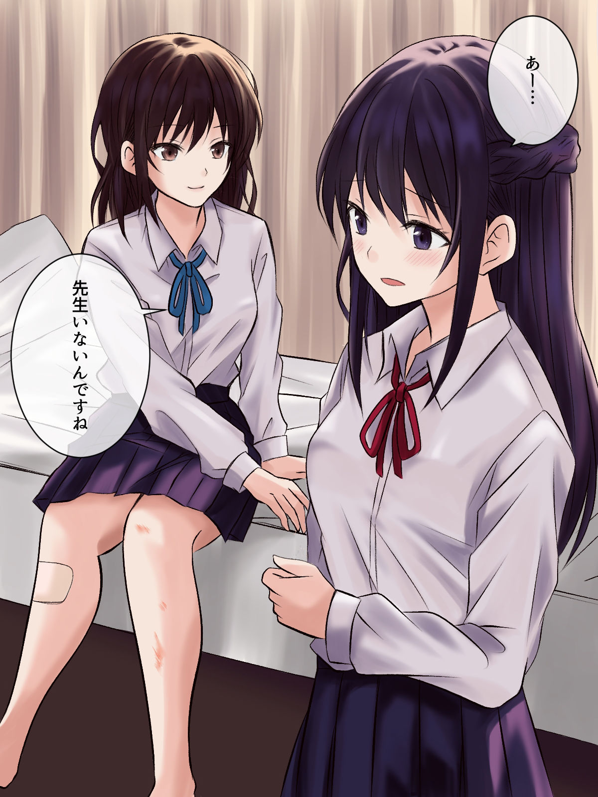憧れの先輩と保健室で百合エッチ サンプル1ページ目