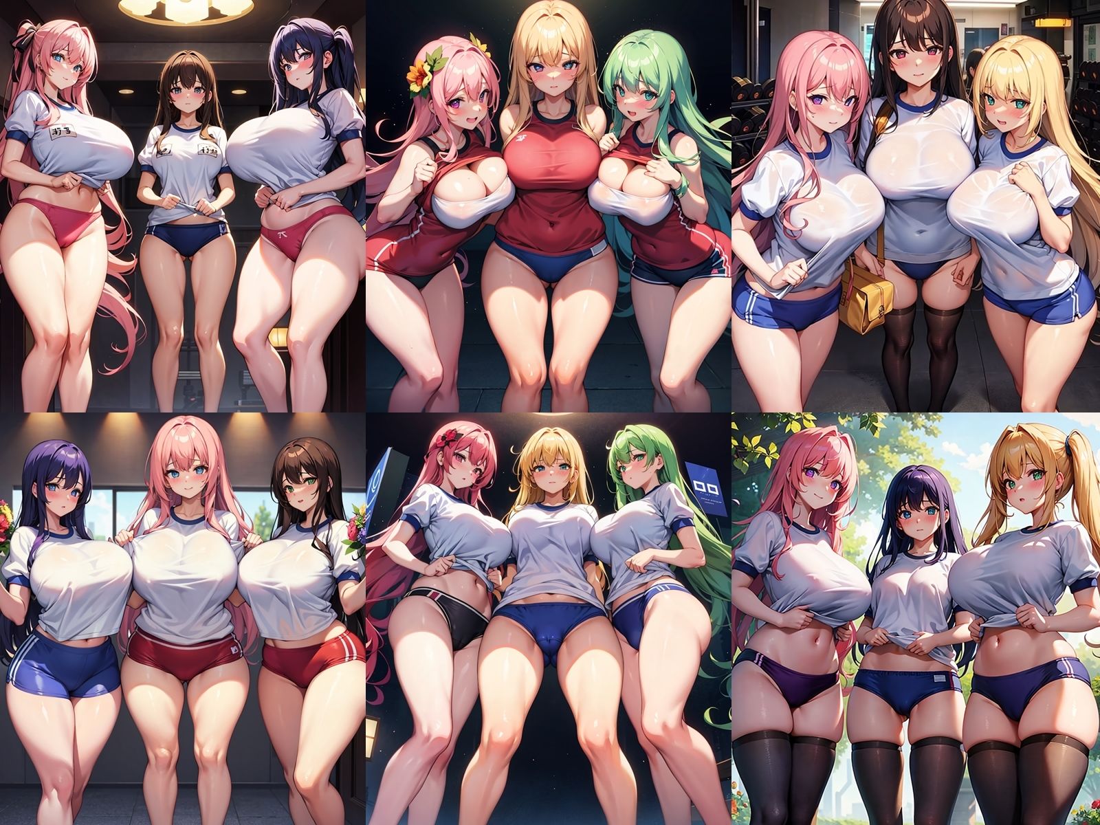 爆乳女子校生の運動着ハーレムパラダイス サンプル1ページ目