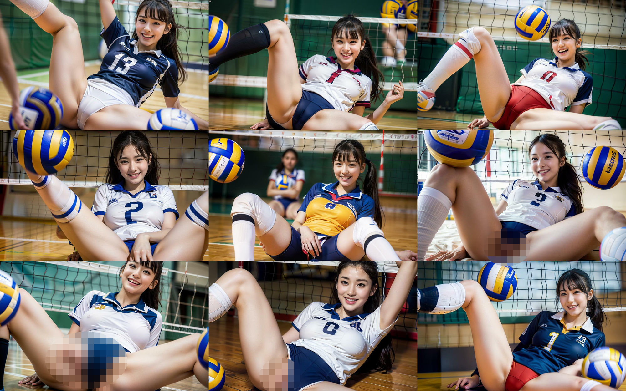 巨乳バレー女子のセクシー回転レシーブ 200p サンプル1ページ目