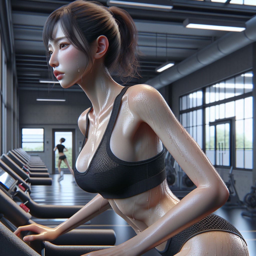 脇汗・汗染み・汗だくフェチ専用 ジムで汗を流す女性CG集 180枚 サンプル1ページ目