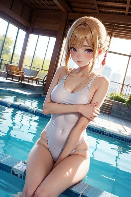 プールの授業で女教師の水着がエロすぎて目のやり場に困る サンプル9ページ目