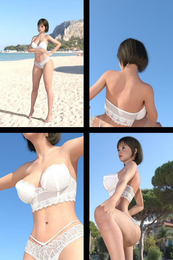 【Dars200】★cmp2024-1『理想の彼女を3DCGで作ります』から生まれたバーチャルアイドル「二階堂沙耶（にかいどうさや）」のグラドル撮影風写真集:Saya3 サンプル2ページ目