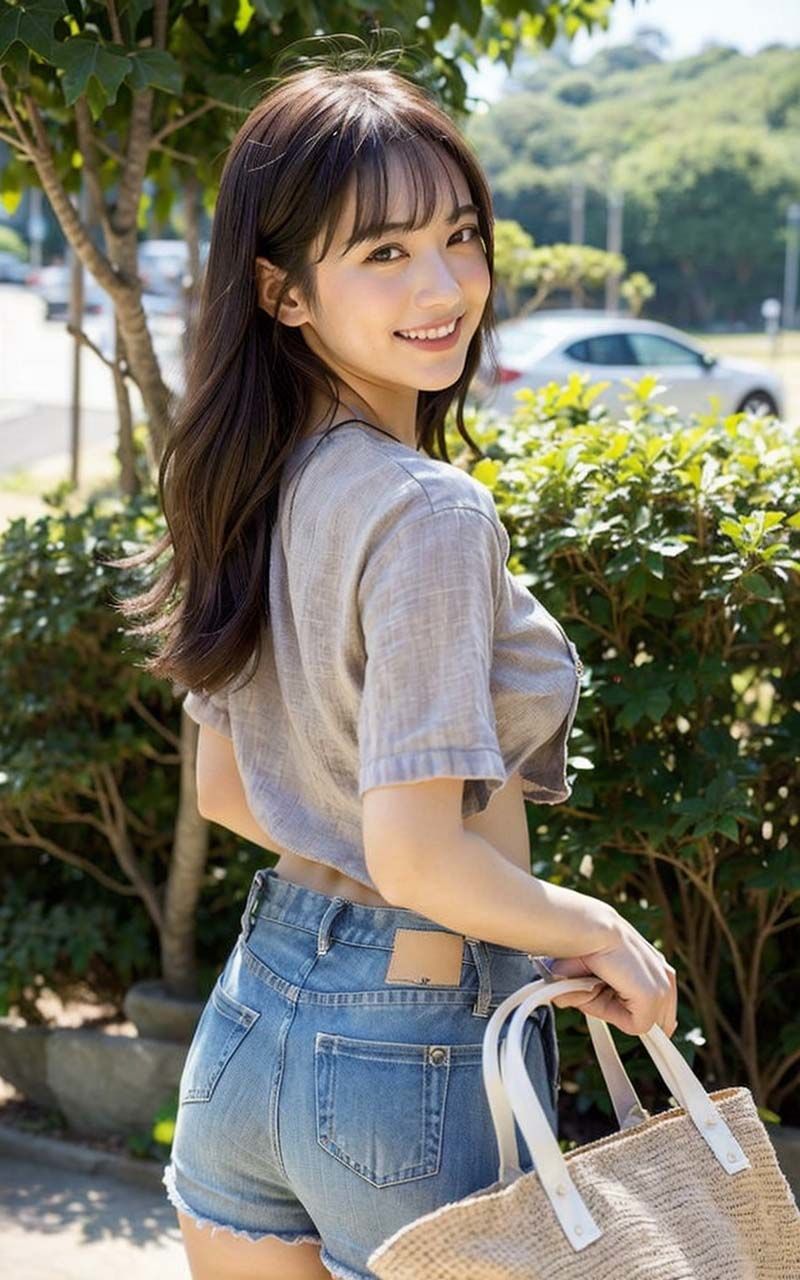 美人彼女と過ごす休日「今日は暑いね」【AIグラビア写真集】 サンプル2ページ目