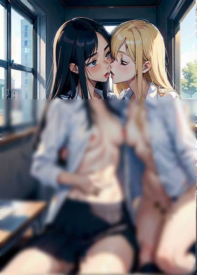 イチャラブレズビアンカップル「制服れずえっち」 サンプル2ページ目